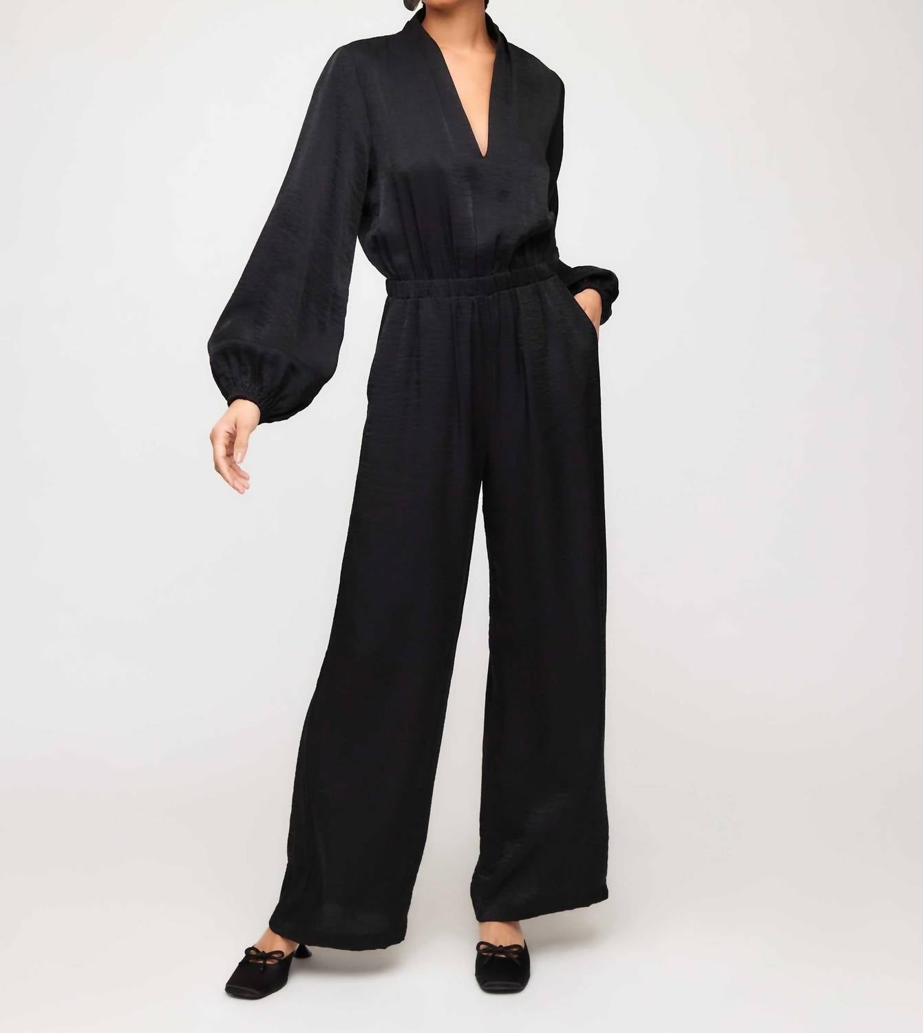 Fifteen Twenty - Skyler V-neck Relaxed Jumpsuit