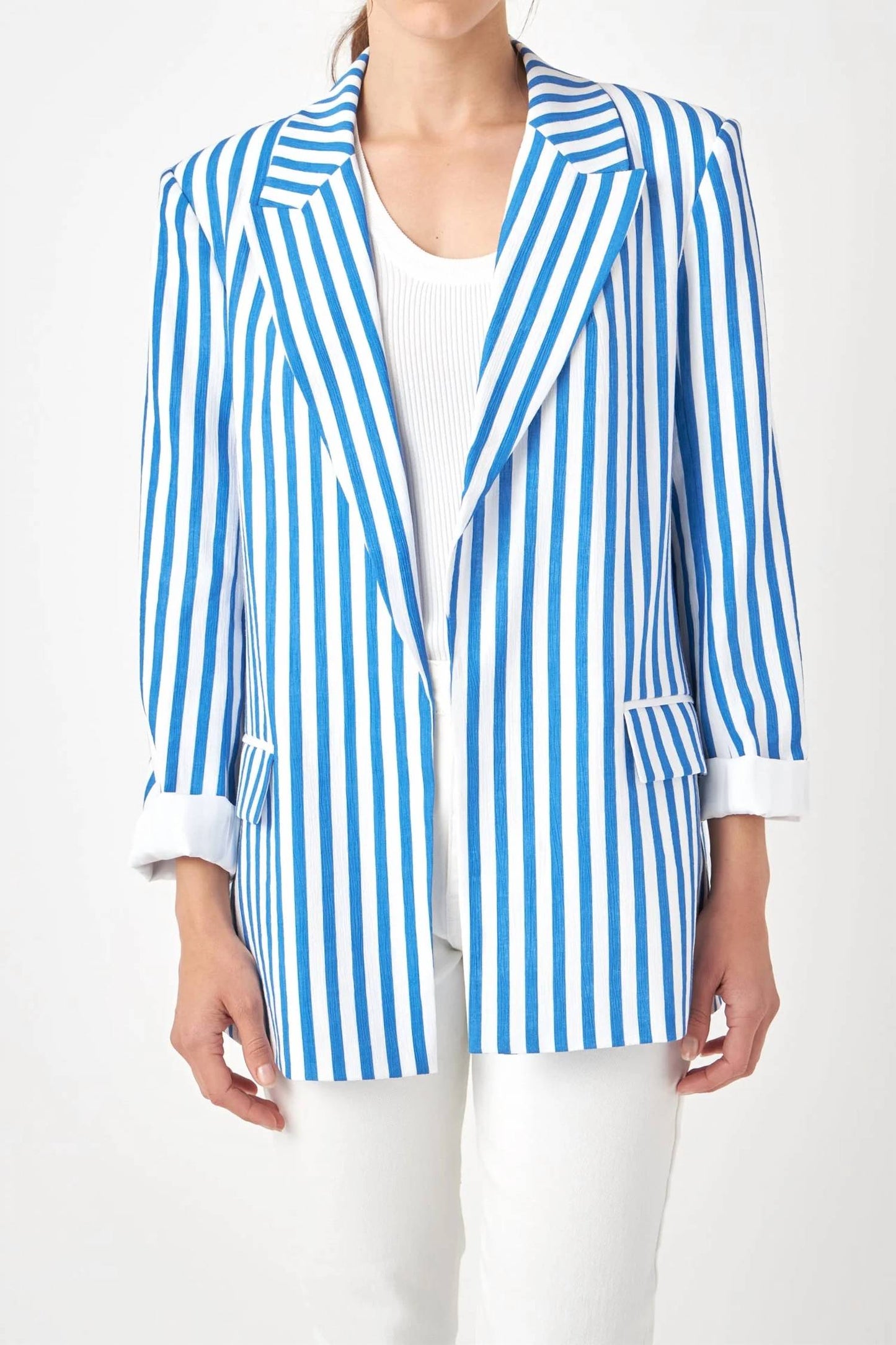2.7 August Apparel - Callie Striped Blazer