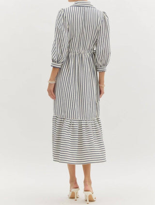 Entro - Striped Midi Dress