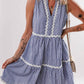 Aapparella - Striped Trim Sleeveless Dress