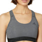 Adidas Women's Alphaskin Sports Bra Grey Size Extra Small