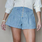 Tcec - Ruffled Breeze Denim Shorts