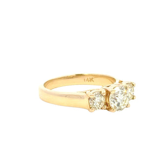 Aamiaa - 1.66 Carat Natural Diamond Three-stone Ring - Size 6.5