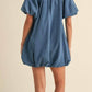 Klesis - Denim Puff Sleeve Bubble Mini Dress