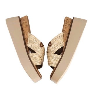 Andrea - Women's Criss Cross Platform Wedge Sandals