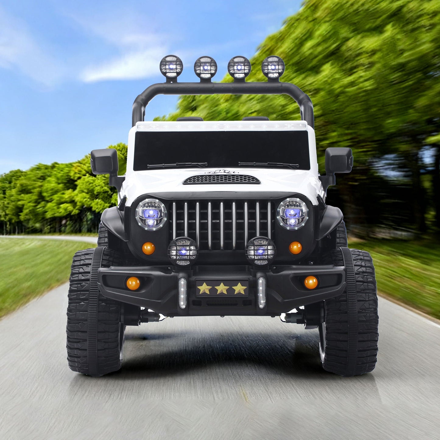 Electric Car With Remote Control, Colorful LED Lights, USB & MP3