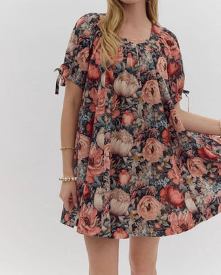 Entro - Lindsey Floral Tie Sleeve Dress