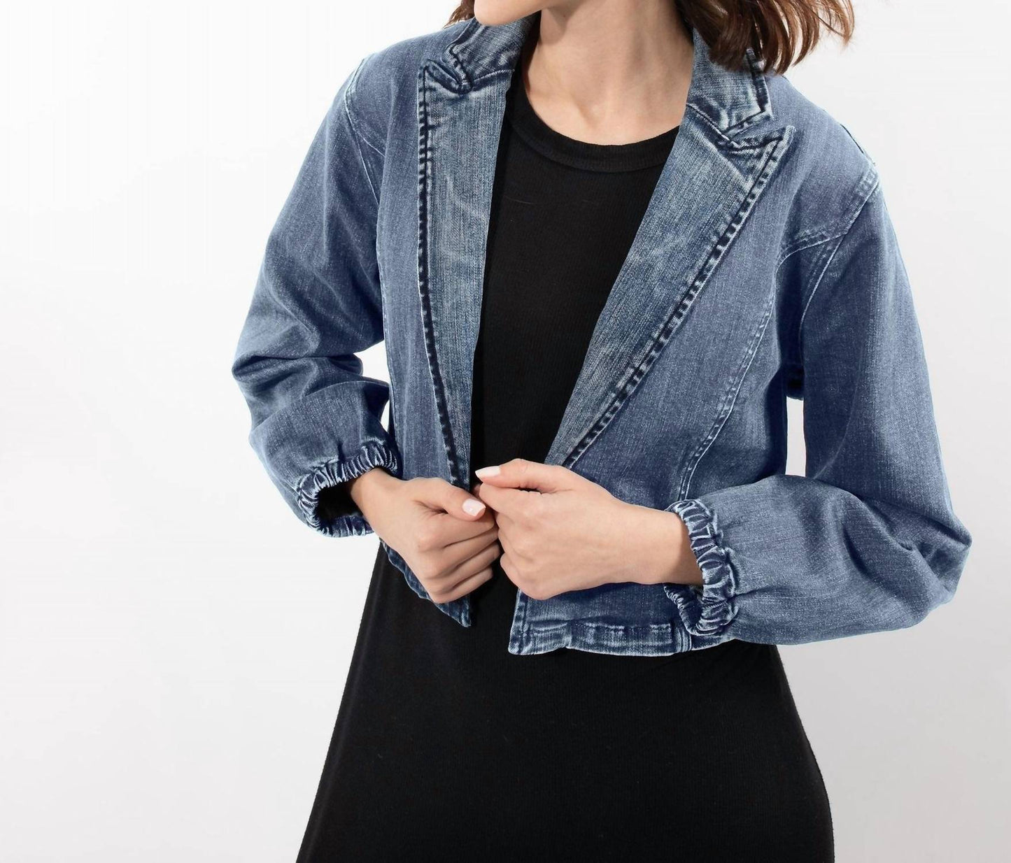 Recollection Brand - Cropped Denim Blazer