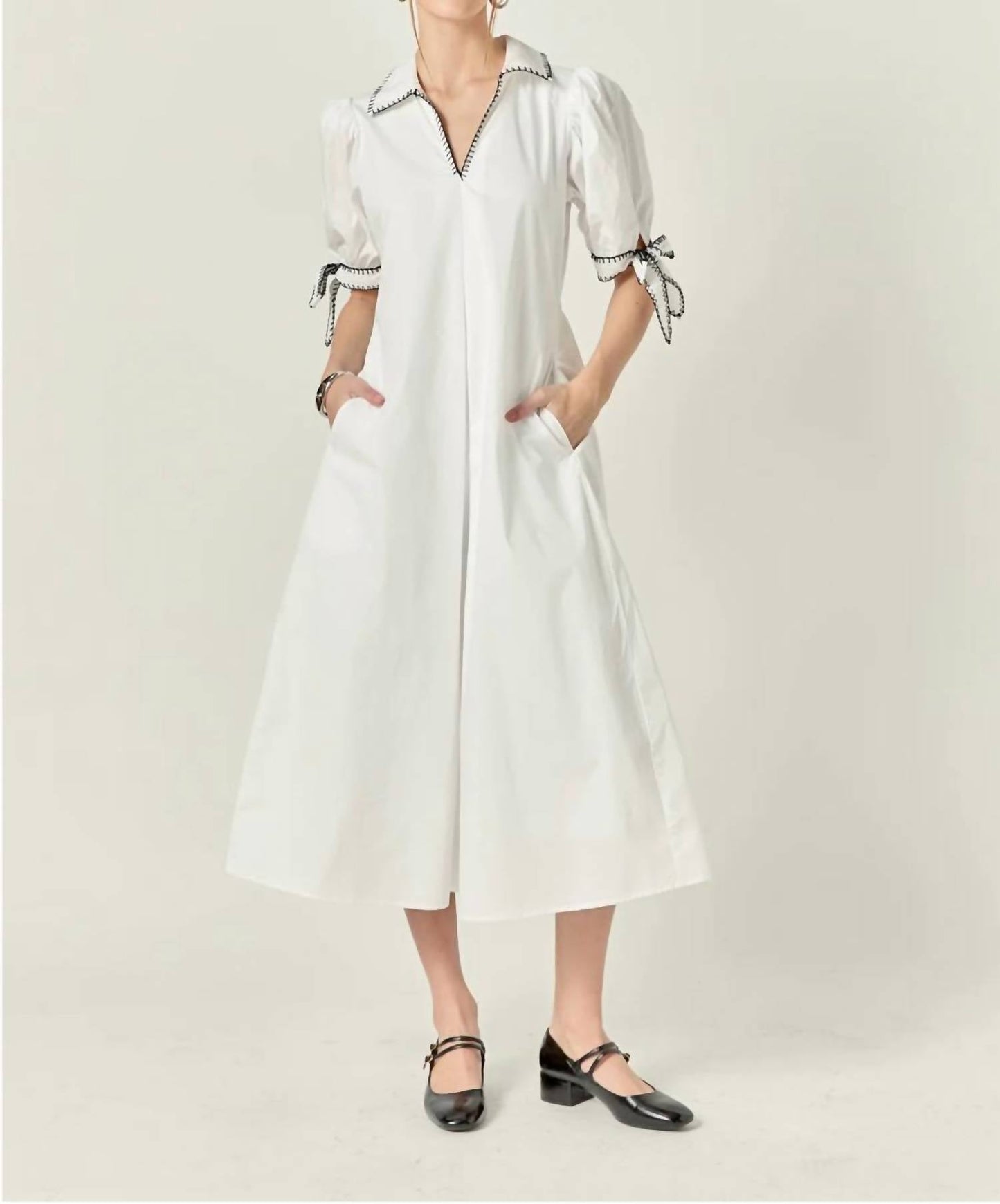 English Factory - Stitch Detailed Midi Dress