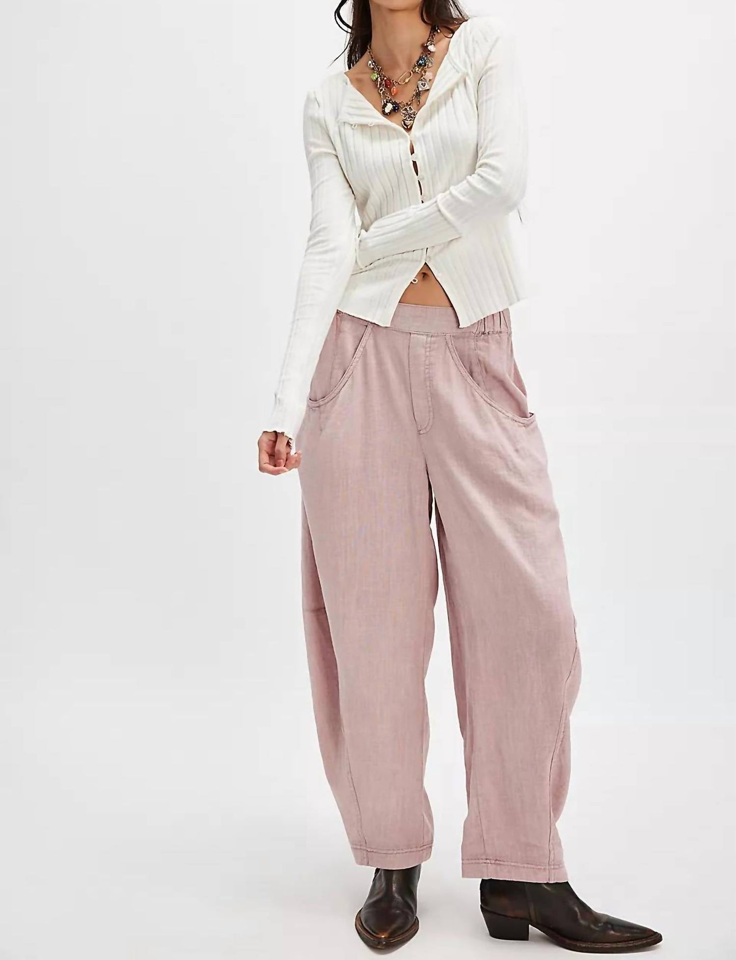 Free People - High Road Solid Pull-on Barrel Pants