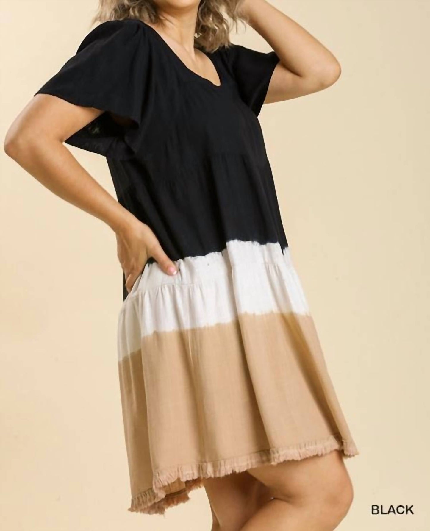 Umgee - Dip Dye Color Block Dress