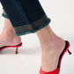 Joseph Ribkoff - Embellished Frayed Hem Ankle Jeans