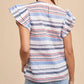 Anniewear - Stripe Ruffle Sleeve Top
