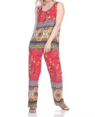 Paparazzi - Rayon Border Print Scoop Neck Tank