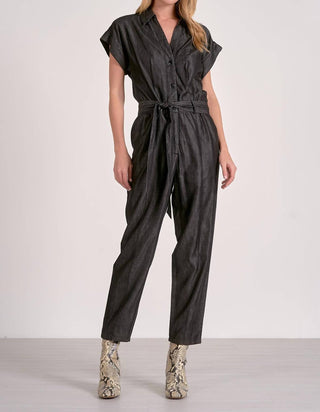 Elan - Utility Short Sleeve Belted Jumpsuit
