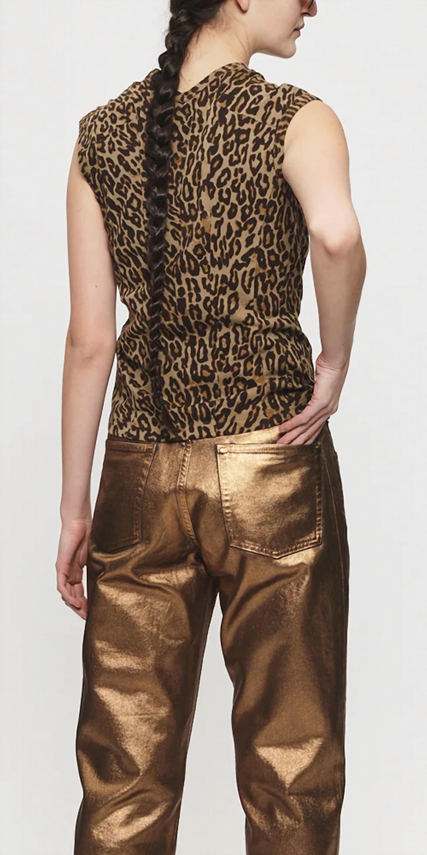 6397 - Women's Double-v Vest Leopard