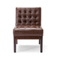 Contemporary Accent Chair With Tufted Waffle Stitch - Dark Brown