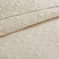 3 Piece Reversible Bedspread Set Cream Full/Queen