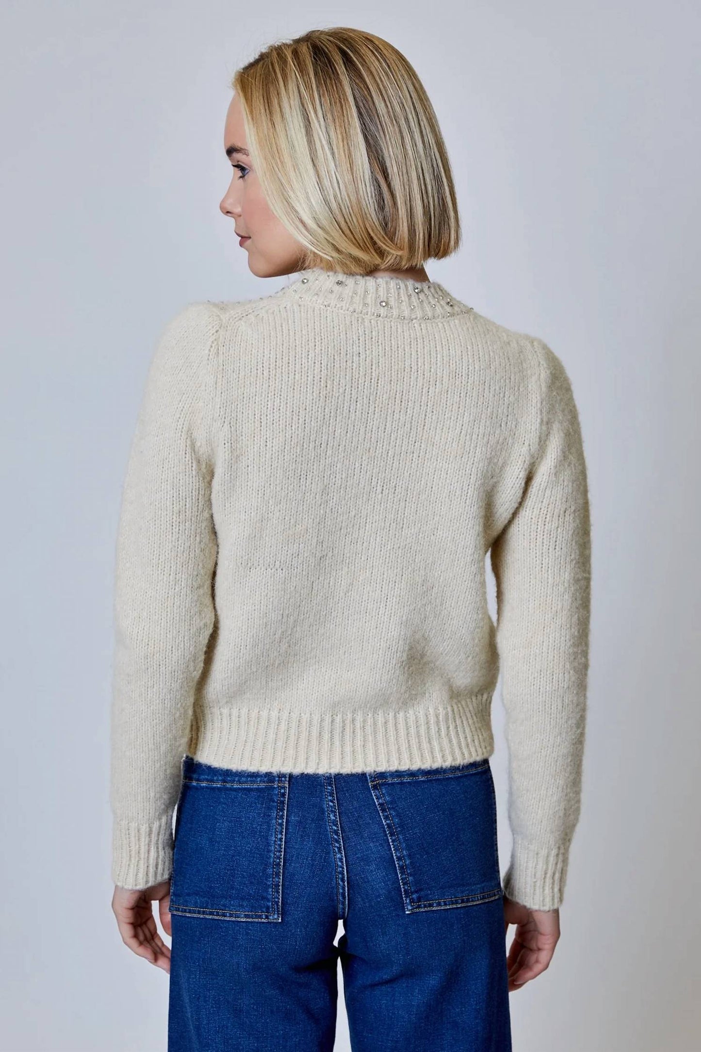 Design History - LONG SLEEVE EMBELLISHED RHINESTONE SWEATER