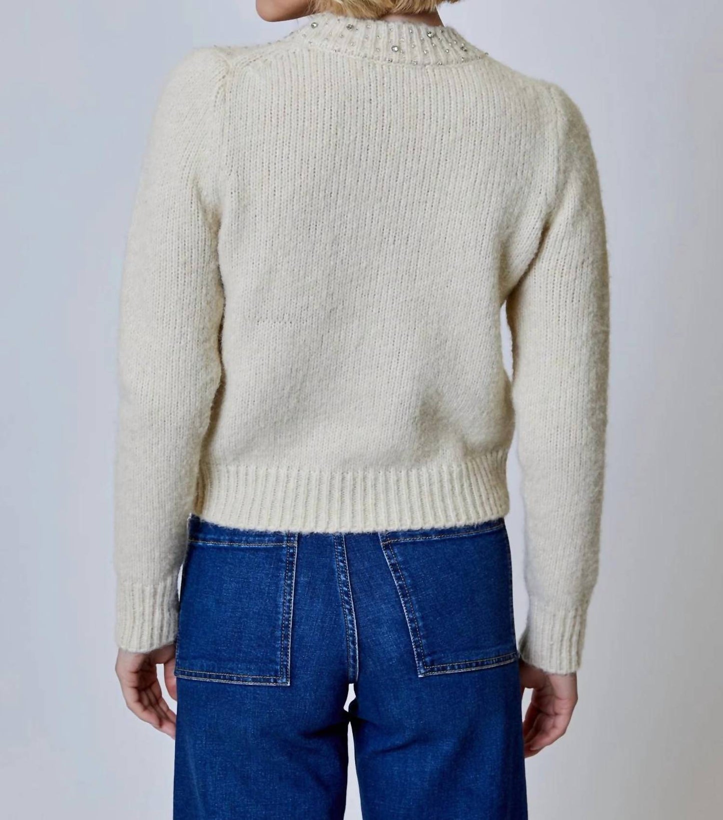Design History - LONG SLEEVE EMBELLISHED RHINESTONE SWEATER