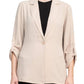 Adrianna Papell - Notched Lapel Collar One Button Blazer