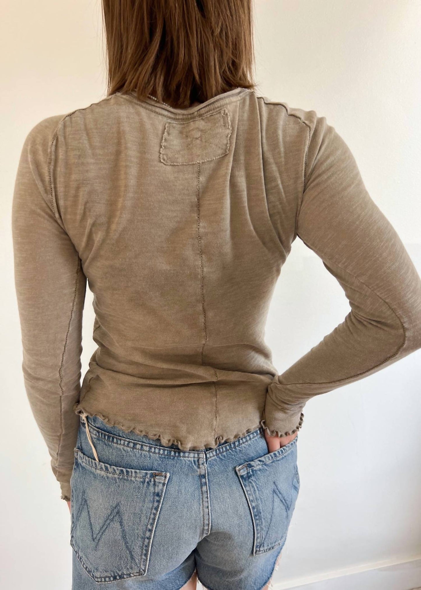 Free People - Long Sleeve Baby Tee Top