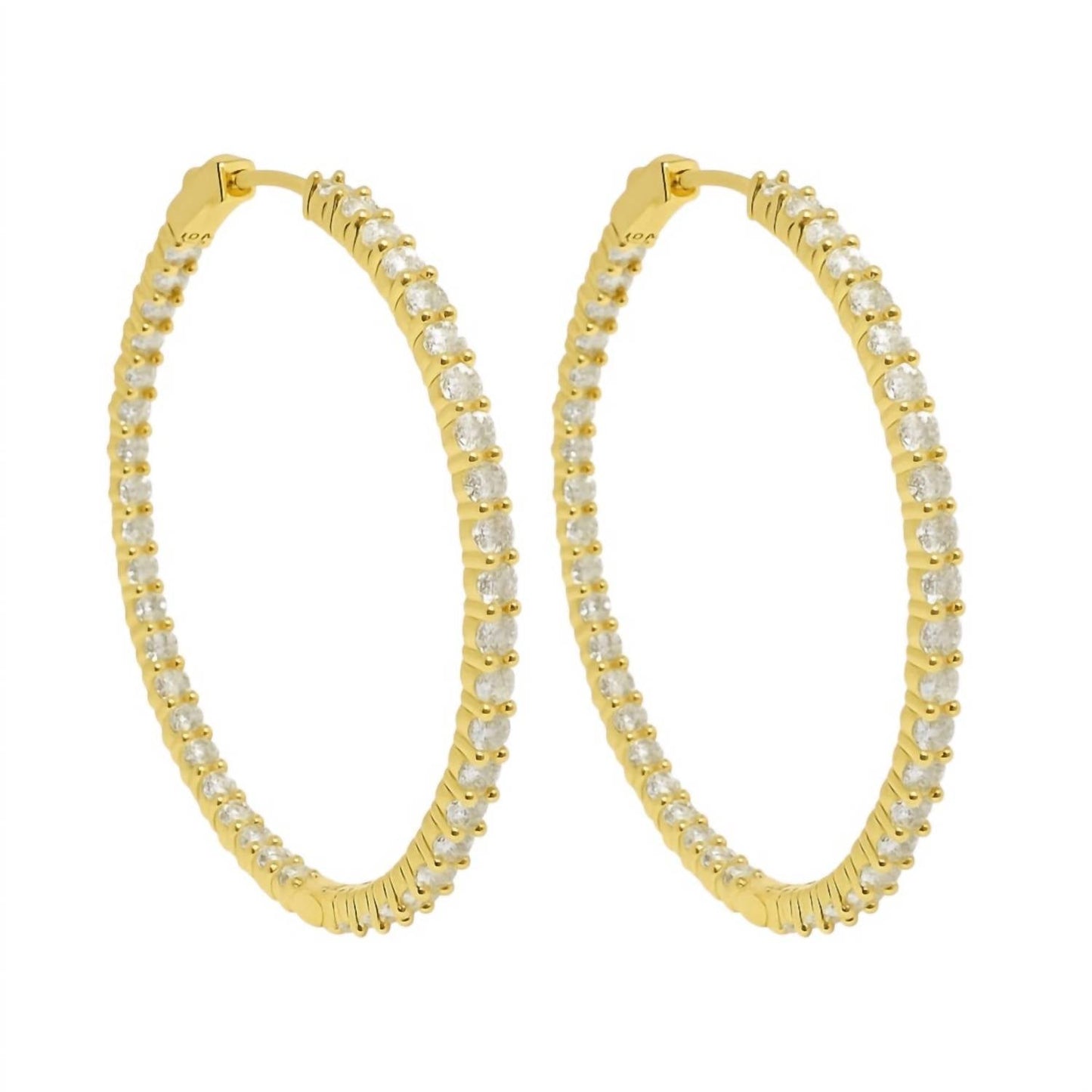 Allyanna Gifts - Women's Moissanite Inside Out Hinged Hoop Earrings