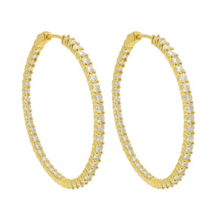 Allyanna Gifts - Women's Moissanite Inside Out Hinged Hoop Earrings