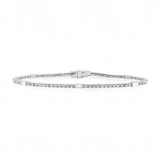 Diana M Jewels - Round And Baguette Diamond Tennis Bracelet