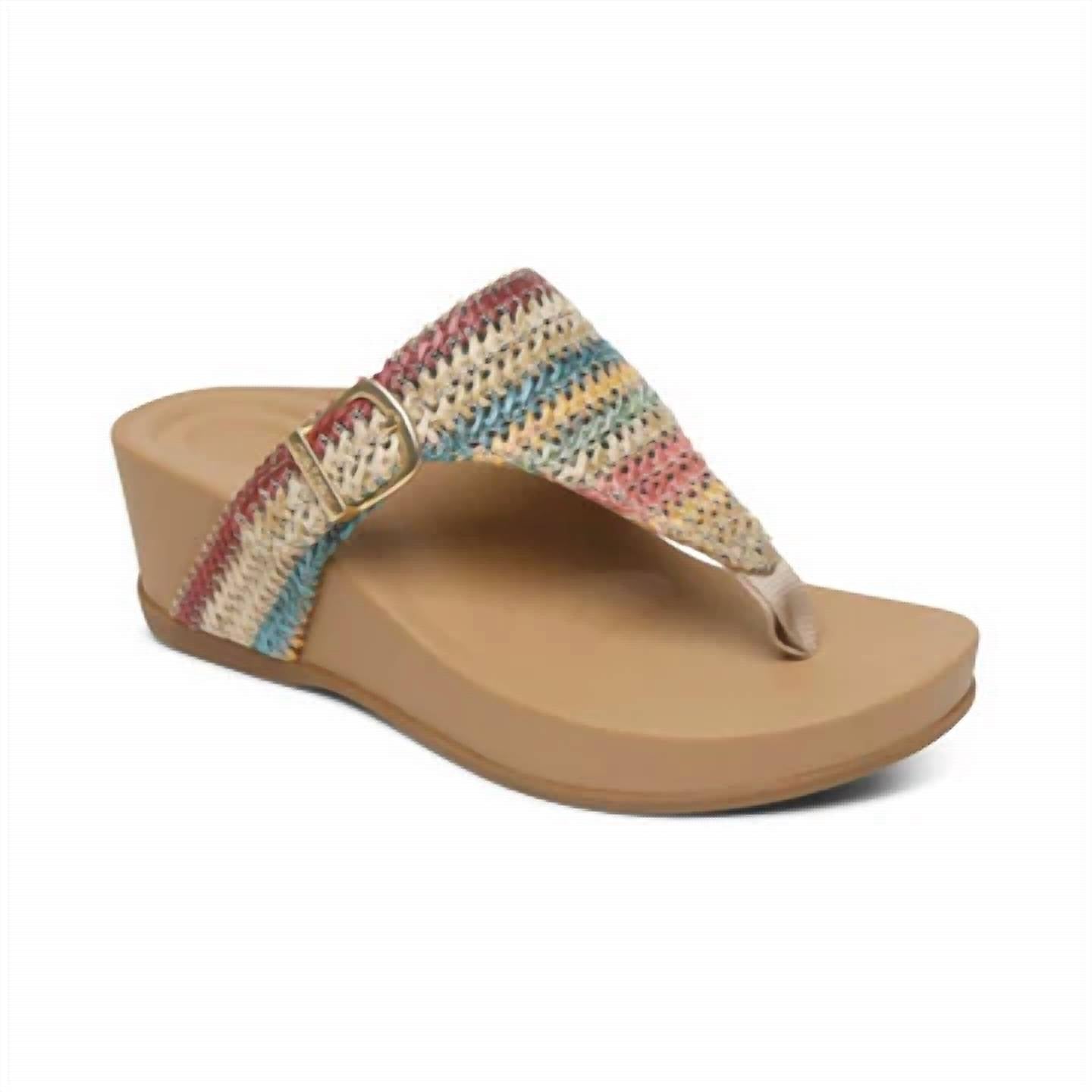 Aetrex - Women's Kate Thong Wedge Sandal