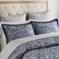 12 Piece Comforter Set with Cotton Bed Sheets Navy Cal King