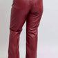 Trendsi - Women's Judy Blue Full Size High Waist Tummy Control Faux Leather Straight Pants Plus Size