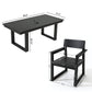 5 Piece Outdoor Dining Set, Table With Umbrella Hole And 4 Armrest Chairs