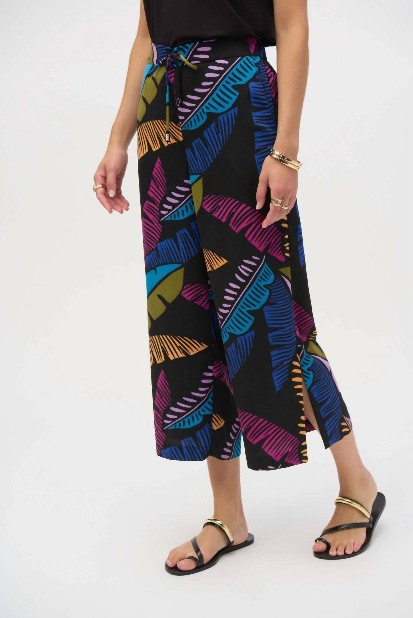 Joseph Ribkoff - Floral Drawstring Trousers