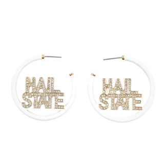 Brianna Cannon - Women's Mississippi State Pave Hoop Earrings