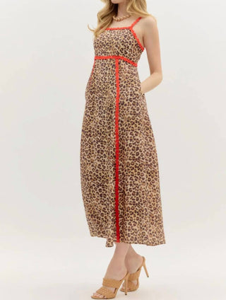 Entro - Leopard Sundress with Ric Rac Trim