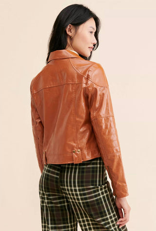 Free People - JOSIE JACKET COGNAC VEGAN