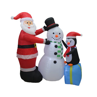 A Holiday Company 6' Tall Inflatable Christmas Santa Penguin Snowman Lawn Decor