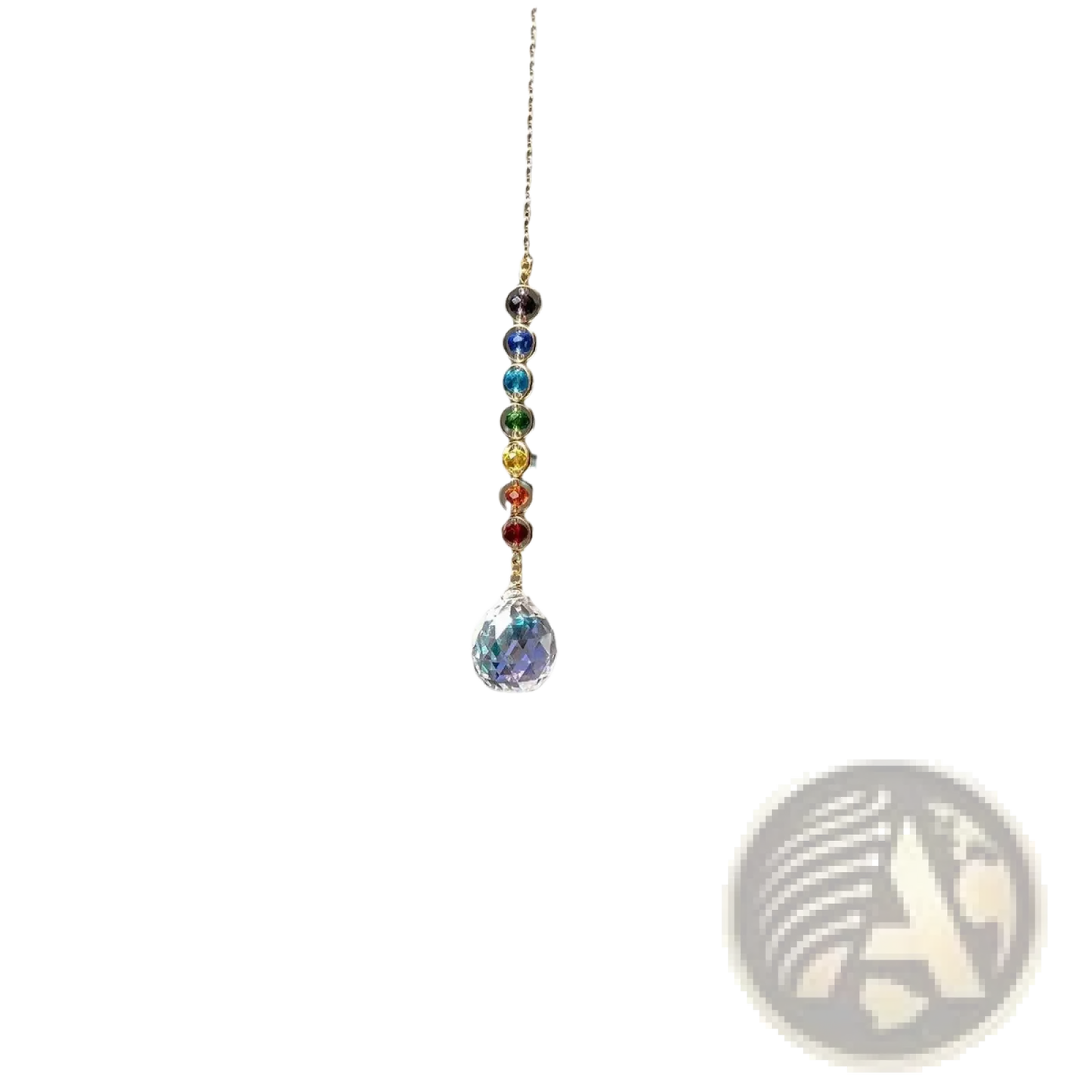 Chakra Rainbow Crystal Sun Catcher with Faceted Prism