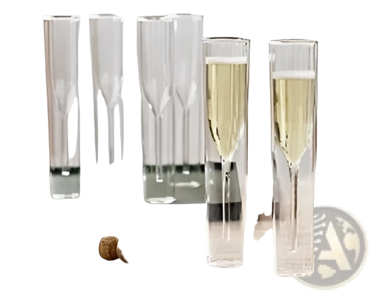 Champagne Flute Double Walled Glass 115ml Set