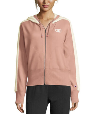 Champion Women's Plus Heritage Herringbone Accent Zip Hoodie Pink Size 1X