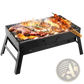 Charcoal Grill Foldable Portable Smoker with Tray