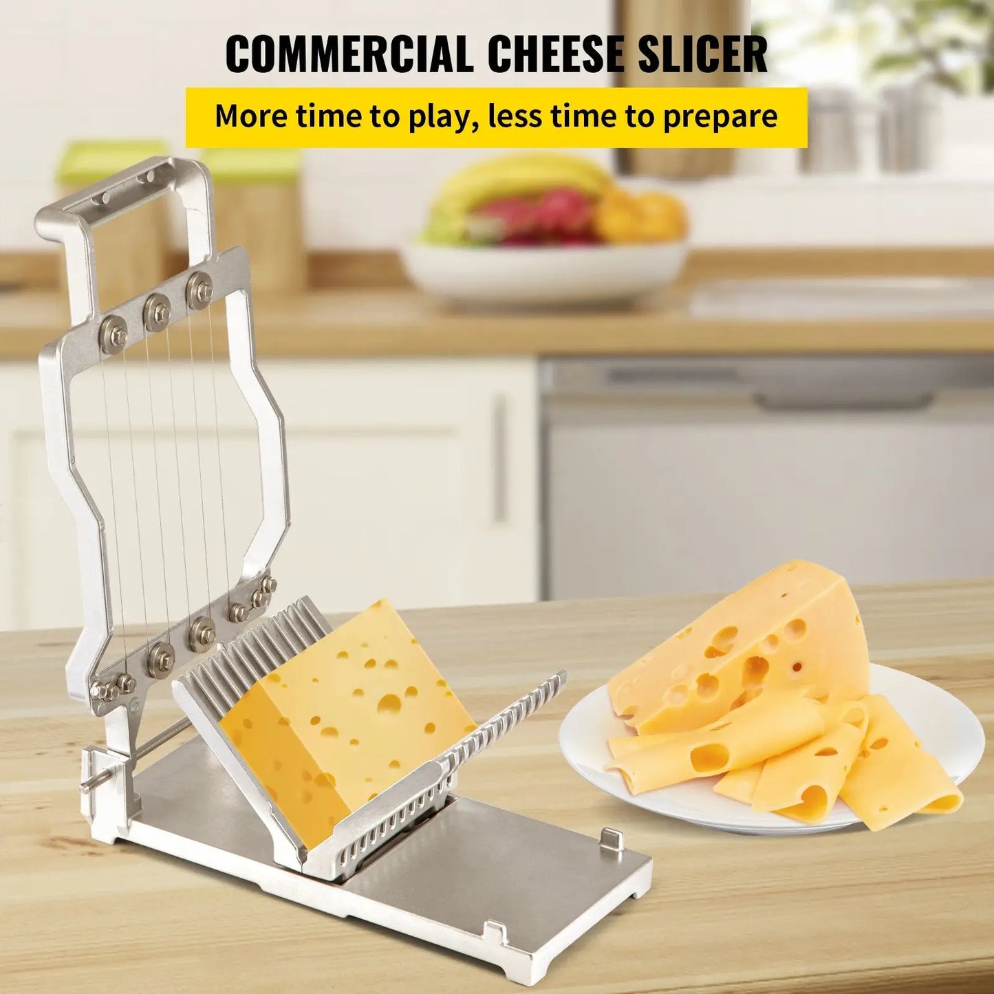 Cheese Slicer with Wire 1cm and 2cm Cutting Blades