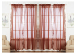 J&V TEXTILES 4-Pack Value: Solid Sheer Window Curtain Panels