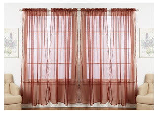 J&V TEXTILES 4-Pack Value: Solid Sheer Window Curtain Panels