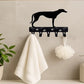 Greyhound Black Metal Paw Print Wall Hooks