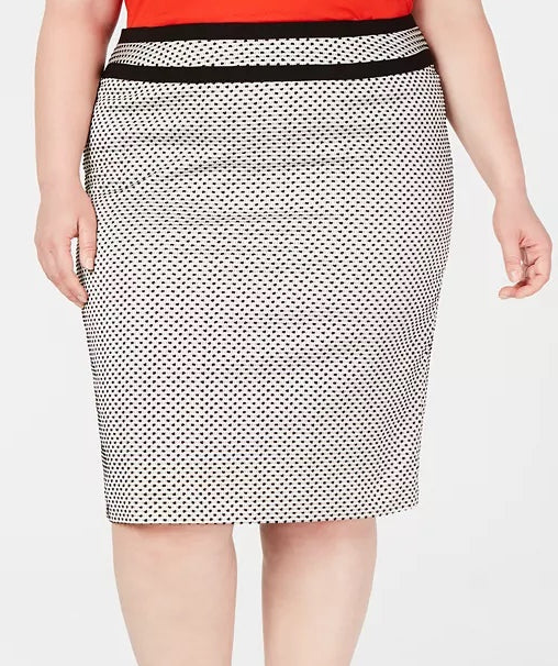 Calvin Klein Women's Plus Size Piped-Trim Skirt Gray Size 14W