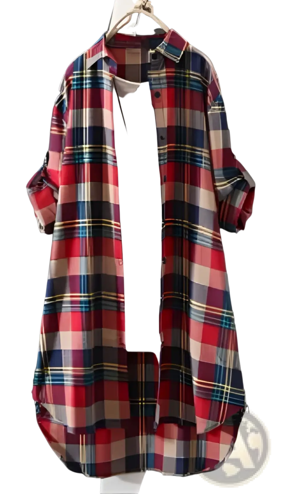 Classic Plaid Long Sleeve Button Up Polo Shirt
