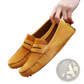 Classic Suede Moccasin Loafers with Contrast Stitching