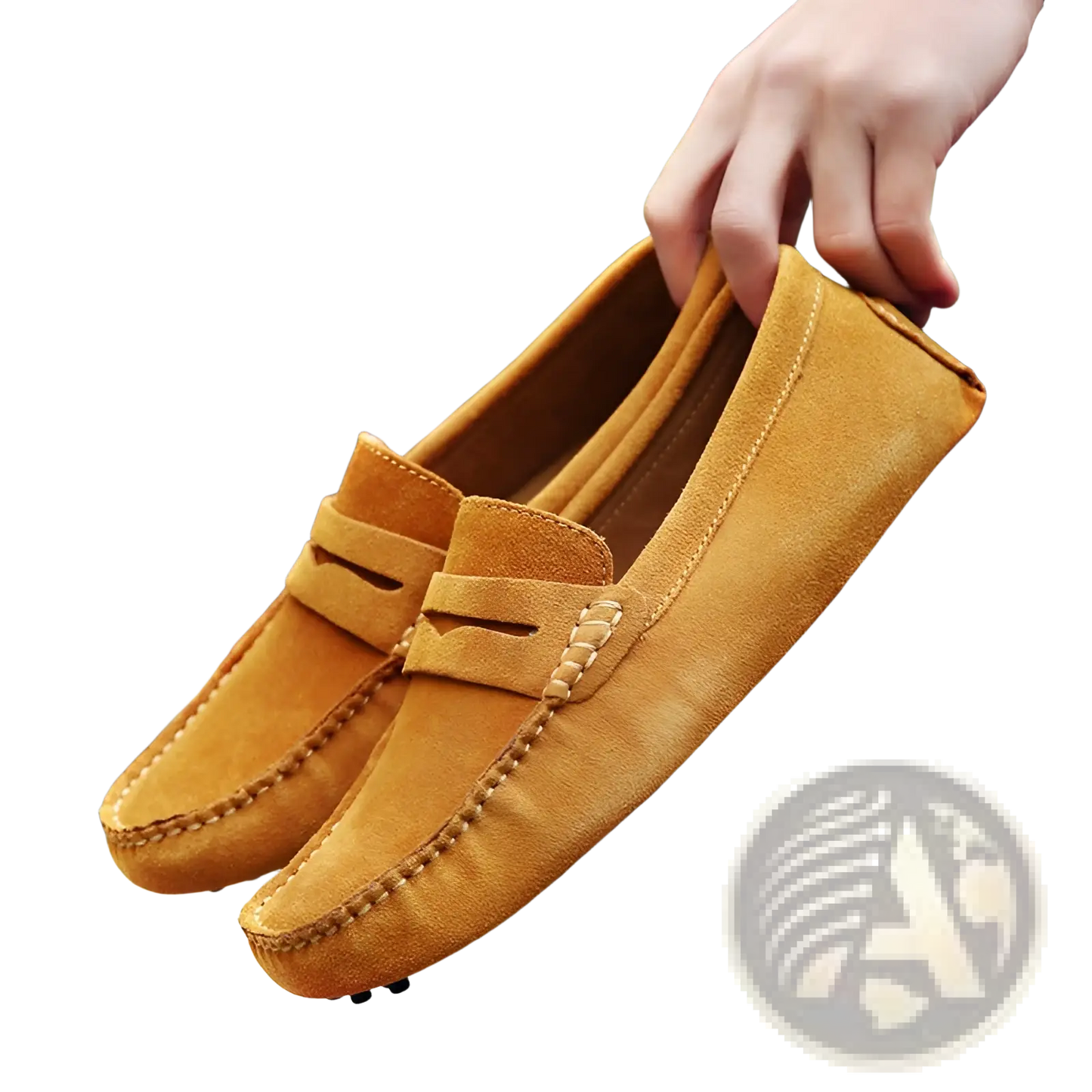 Classic Suede Moccasin Loafers with Contrast Stitching